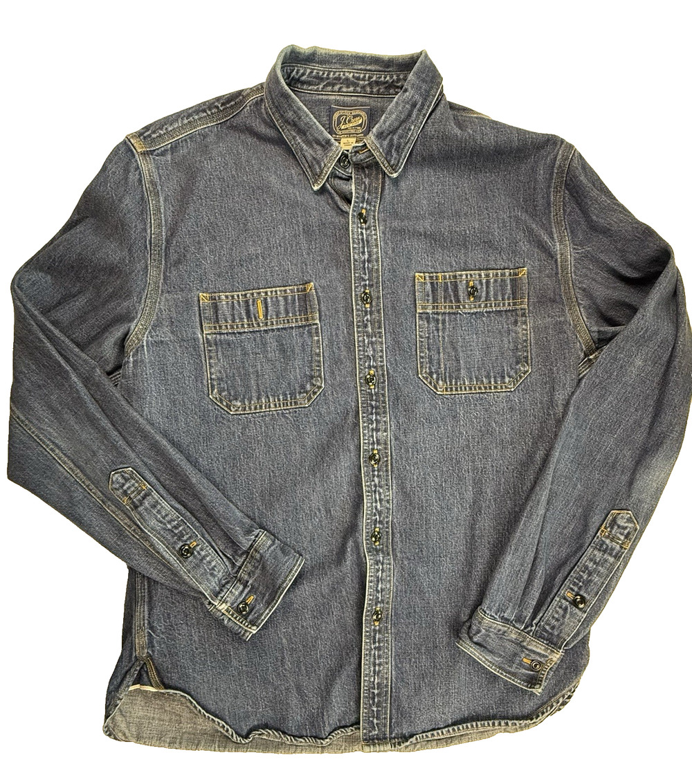J Crew Sportsmen's Outfitter Heavy Denim work shirt Large Preppy Classic